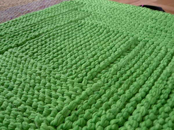 Knitted bath mat (Photo by Kay Gardiner and Ann Shayne, aka the ladies from Mason-Dixon Knitting).